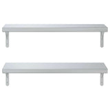 Wall Shelves 2 pcs 75x23.5 cm Silver Stainless Steel 3214507