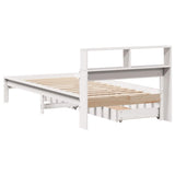 Bookcase Bed without Mattress White 75x190 cm Small Single Solid Wood Pine 3309834