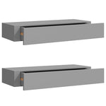 Wall-mounted Drawer Shelves 2 pcs Grey 60x23.5x10cm MDF 330260