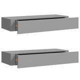 Wall-mounted Drawer Shelves 2 pcs Grey 60x23.5x10cm MDF 330260