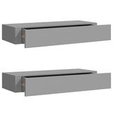 Wall-mounted Drawer Shelves 2 pcs Grey 60x23.5x10cm MDF 330260