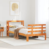 Bed Frame with Headboard without Mattress Wax Brown 90x200 cm 3306127
