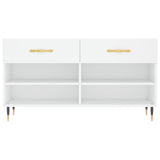 Shoe Bench White 102x35x55 cm Engineered Wood 829716