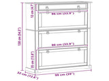 Shoe Cabinet Corona White 99 x 32 x 138 cm Solid Pine Wood 42024955