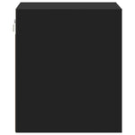 ZNTS Wall-mounted Bedside Cabinet with LED Lights Black 852063