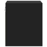 ZNTS Wall-mounted Bedside Cabinet with LED Lights Black 852063