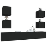 TV Cabinet Set Set of 6 Black Engineered wood Standard 3114263