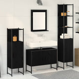 Bathroom Furniture Set with Door 4 pcs Black 33 x 33 x 185.5 cm 3334404