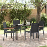 Garden Dining Set 5 pcs Black Powder-coated Steel 3379088