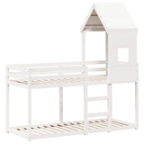 Bunk Bed without Mattress White 90x200 cm Solid Wood Pine 3282001
