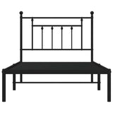 Bed Frame Black Powder-Coated Steel Single Bed Frame 353531