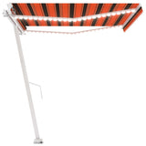 Manual Retractable Awning with LED 450x300 cm Orange and Brown 3069565