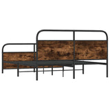 Metal Bed Frame without Mattress Smoked Oak 180x200 cm Super King 3318639