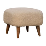 Boucle Cream Square Footstool IN3306