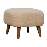 Boucle Cream Square Footstool IN3306