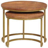 Nesting Coffee Tables 2 pcs Solid Mango Wood and Steel 4104645