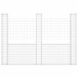 U-shape Gabion Basket with 3 Posts Iron 260x20x200 cm 151290