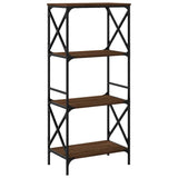 Bookcase 4-Tier Brown Oak 59x35x132 cm Engineered Wood 837621