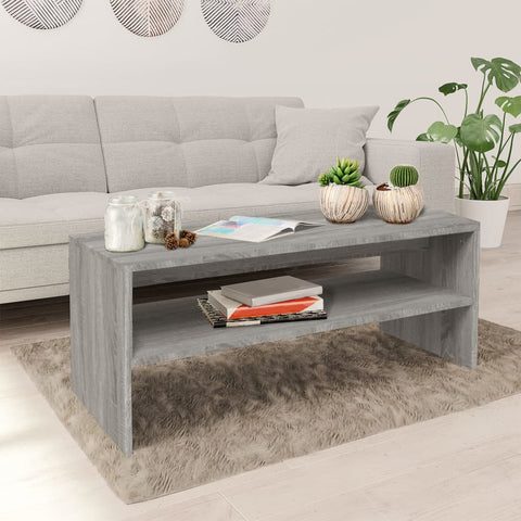 ZNTS Coffee Table Grey Sonoma 100x40x40 cm Engineered Wood 815256