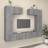 6 Piece TV Cabinet Set Grey Sonoma Engineered Wood 3114468