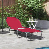 Folding Sun Lounger Folding Red 188 x 57 x 86.5 cm Polyester 42003142