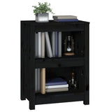Book Cabinet Black Solid pine wood Compact Book Cabinet 821703