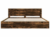 Bed Frame Smoked Oak 200 x 200 cm Engineered Wood 3410052