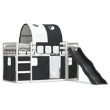 Bunk Bed without Mattress with Slide White and Black 90x190 cm Single 3284155