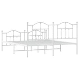 Metal Bed Frame without Mattress with Footboard White 160x200cm 353509