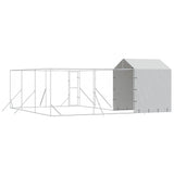 Outdoor Dog Kennel with Roof Silver 6x6x2.5 m Galvanised Steel 3190479