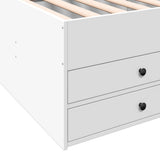Daybed with Drawers without Mattress White 75x190 cm Small Single 3280888
