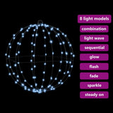 Ball 2 pcs Cold white 50 x 50 x 52 cm Metal 320 LEDs 42019119