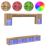 TV Wall Units with LED 6 pcs Artisan Oak Engineered Wood 3402956