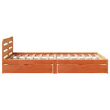 Bed Frame without Mattress Wax Brown 150x200 cm King Size Solid Wood Pine 3309850