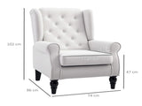Wingback Accent Chair, Retro Upholstered Button Tufted Occasional Chair for Living Room and Bedroom, T3398P330360