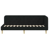 Corner Bed Frame with Headboard Black 80 x 200 cm Fabric 42016555
