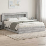 Bed Frame with Storage and Headboard Grey Sonoma 200 x 200 cm 3434072