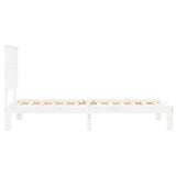 Bed Frame without Mattress White Single Solid Wood Pine 3193627