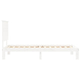 Bed Frame without Mattress White Single Solid Wood Pine 3193627