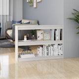 Book Cabinet Room Divider White 100x30x71.5 cm Pinewood 808209