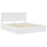 Bed Frame with Drawer White 200 x 200 cm Engineer Wood 3410152