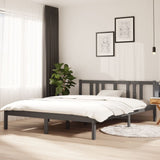 Bed Frame without Mattress Grey Solid Wood 150x200 cm King Size King Size 814891