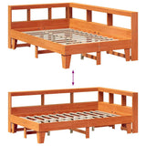 Bookcase Bed without Mattress Wax Brown 120x190cm Small Double Solid Wood Pine 3324558