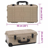 Hard Luggage Case Sand 56 x 35 x 23 cm Polypropylene and ABS 42008109