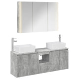 Bathroom Cabinet Set 4 pcs Concrete Grey Engineered Wood 3406426