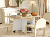 Folding Dining Table, Drop Leaf Table for Small Spaces, Foldable Table with Drawer and Storage T3398P344530