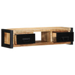 ZNTS TV Cabinet 100x30x25 cm Solid Rough Wood Mango 4013597