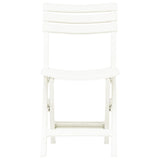 Garden Chair Set of 2 White Plastic Standard Foldable 48786