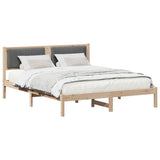 Bed Frame with Upholstered Headboard Dark Grey 150 x 200 cm 878250