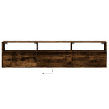 TV Wall Cabinet with LED Smoked Oak 180x31x45 cm 3307944